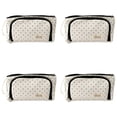 thumbnail image 1 of YSKING White Polka Dot Canvas Pencil Pouch 8.27in, Multi Zipper Large Capacity Stationery Bag, Portable Pen Case for Desktop Office Travel Storage, Value Multipurpose Storage Kit, 4Pcs, 1 of 5