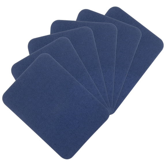 YSLX 6 Pack Navy Blue Fabric Iron On Patches, Self-Adhesive Cloth Repair Patches for Clothes, Pants, Bags, Jackets & Home Textiles