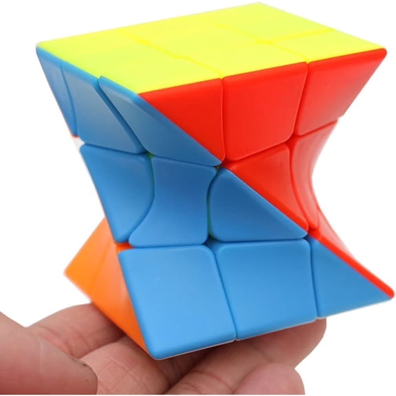 YSLX Twisted 3x3 Magic Cube, Stickerless Irregular Puzzle Cube for Logic Training & Leisure Entertainment