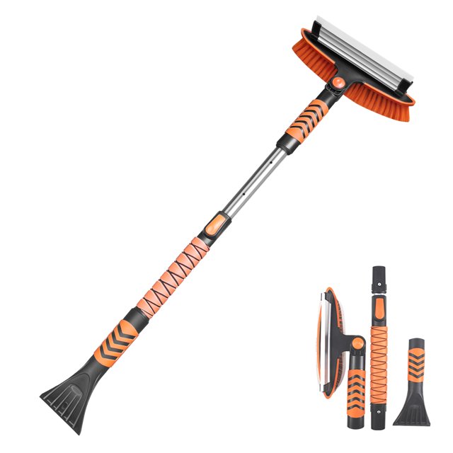YSMJ 34'' to 41'' Extendable Snow Brush, Ice Scraper for Car Windshield