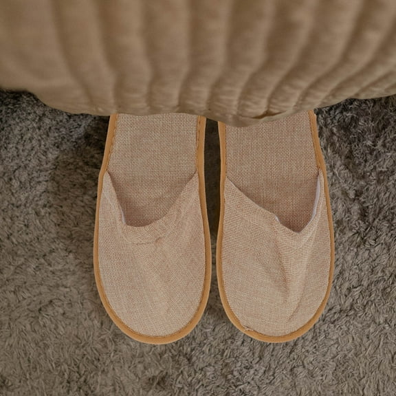 YSNOOWE 1 Pair Travel Slippers Soft Non Slip For Home Use Hotel Indoor Guest Unisex Yellow