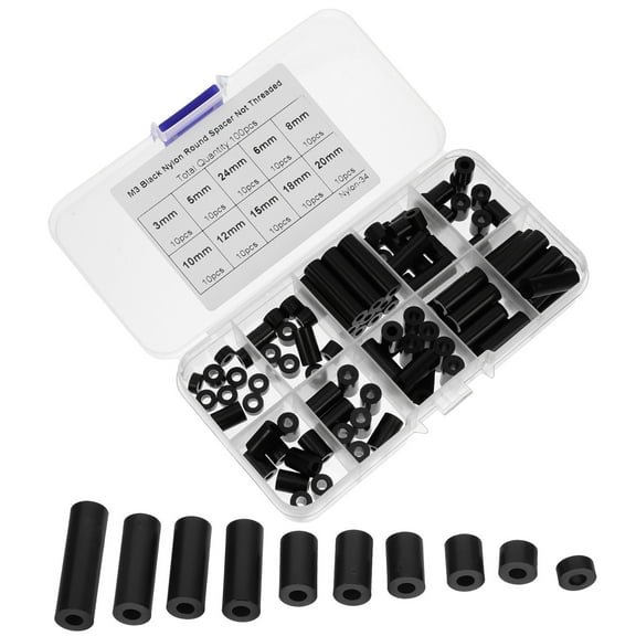 YSNOOWE 100Pcs Black Nylon Spacers for Wall Plate Stabilization in Electrical Outlets