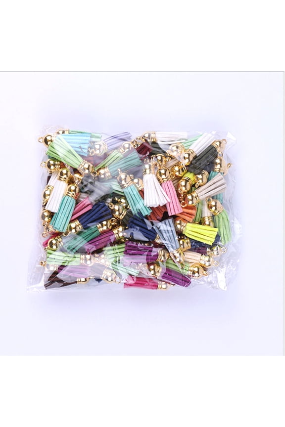 100Pcs Suede Tassel Straps for Keychains, Bag Charms, Pendants Making Accessories, Assorted Colors, 4cm Length
