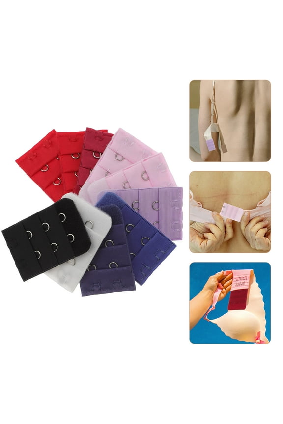 10Pack Bra Extender 3 Rows 2 Buttons Nylon Underwear Accessories for Daily Use and Pregnancy