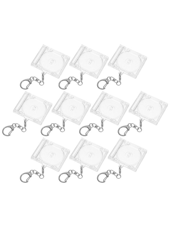 10Pcs Acrylic Blank Dvd Case Keychain Compact Disc Holder for Music Accessories