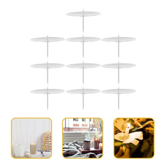 YSNOOWE 10Pcs Plated Silver Metal Candle Plugs for Advent Candle Stands and Festival Use