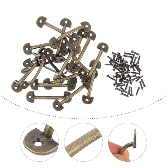 YSNOOWE 10Pcs Rustic Pull Handle Golden Zinc Alloy for Cabinet Furniture Upgrade Replacement Knobs 2.3x0.6in