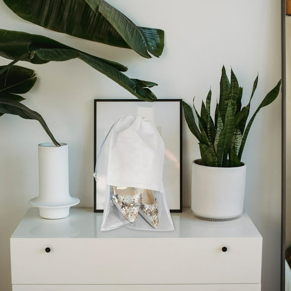 YSNOOWE 10Pcs Shoes Storage Bag White Non-Woven Fabric with - and Storage Function