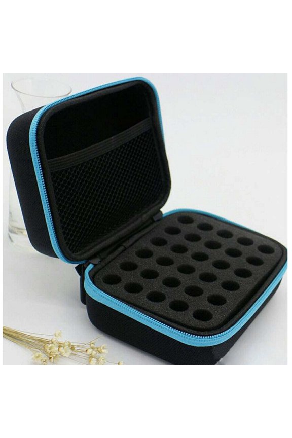 1Pack Essential Oils Box Blue EVA Material Rectangular Shape Travel-friendly Shockproof Feature