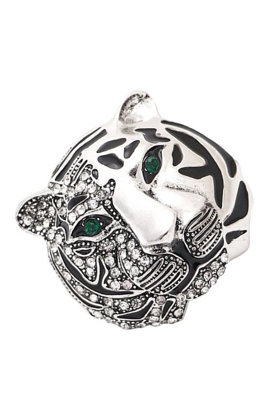 1Pack Jewelry Brooches Tiger Shaped Rhinestone For Anniversary