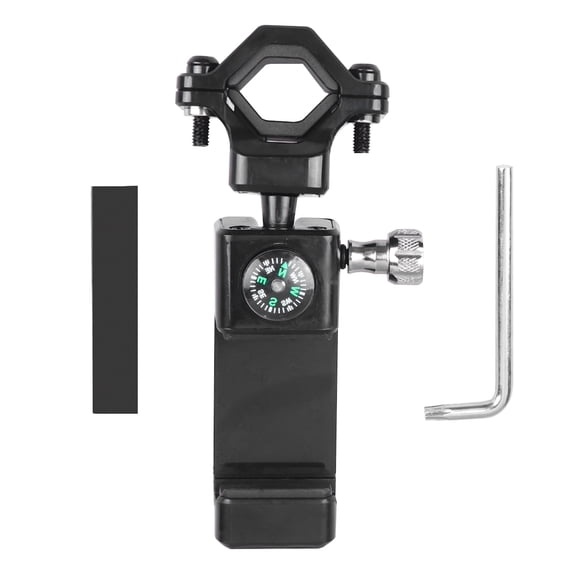 YSNOOWE 1Pack Motorcycle Phone Mount Holder Black Plastic Metal for E-bike Bicycle with Anti-theft Screw and Compass