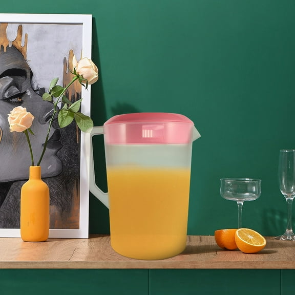 YSNOOWE 1Pack Pink Plastic Pitcher for Beverages with Pouring Convenience for Guests