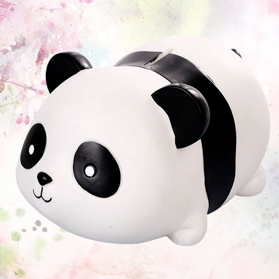YSNOOWE PVC Panda Saving Jar Black Money Box for Organizing Coins and Bills