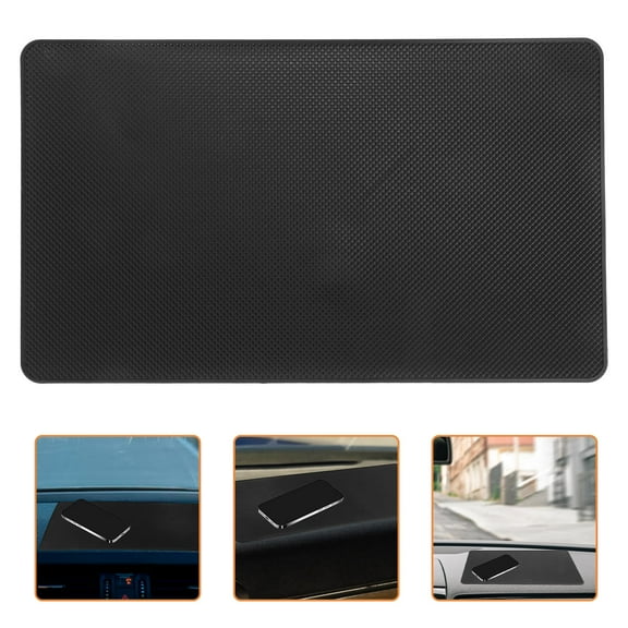YSNOOWE 1Pc Black Silicone Anti-Slip Car Dashboard Mat for Holding Personal Items 11.0x6.5x0.2in