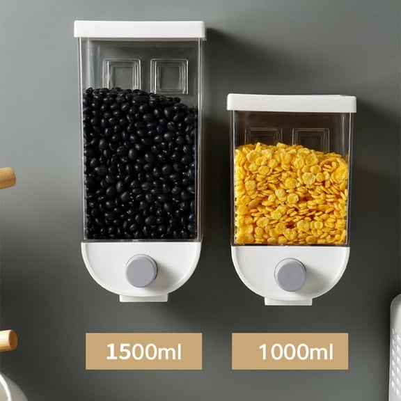 YSNOOWE 1Pcs Cereal Containers Dispenser Square White Plastic Airtight Sealing Fresh Keeping For Kitchen Use