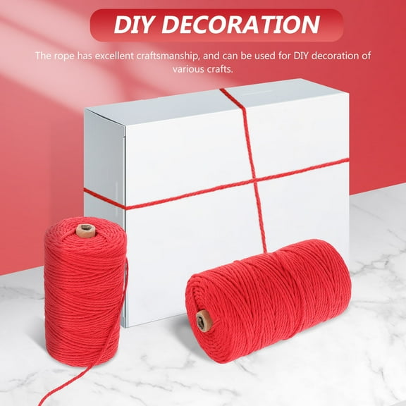 YSNOOWE 1Set Cotton Twine String For Diy Projects And Craft Making Red