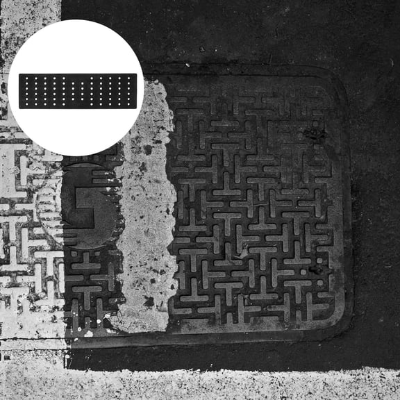 YSNOOWE 1Set Round Drain Cover for Garage with Grid Structure Black 19.65X5.89X0.79In