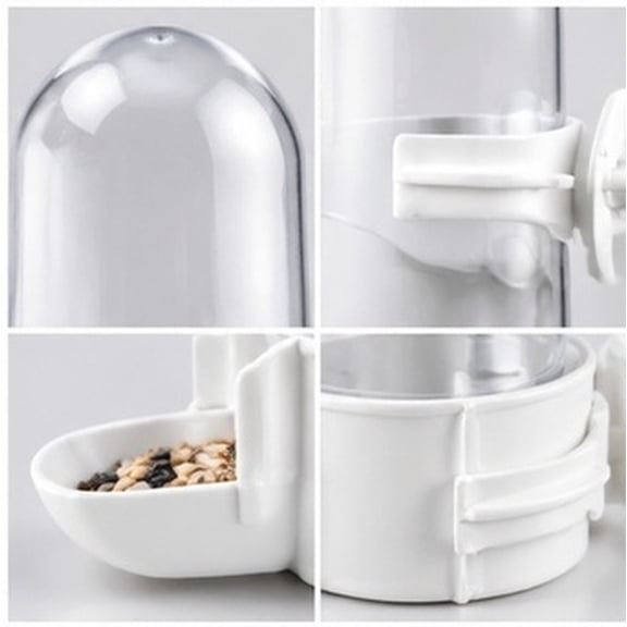 YSNOOWE 2Pcs White Automatic Bird Water Feeder for Cage Mount Feeding