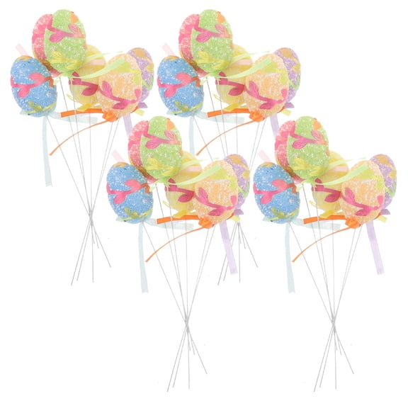 YSNOOWE 24Pcs Assorted Color Faux Easter Eggs Foam for Spring Table Decor and Hanging Ornament Display