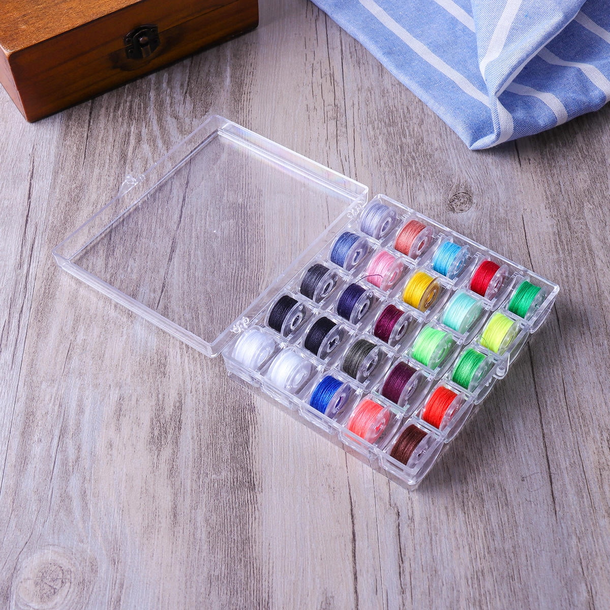 YSNOOWE 25Pcs Sewing Machine Bobbins and Case Thread Storage for Sewing ...