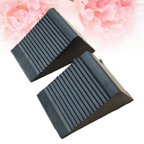 YSNOOWE 2PCS Compact Rubber Chocks For Cars And Trailers Service Ramps 11.8x2.9x2.4in