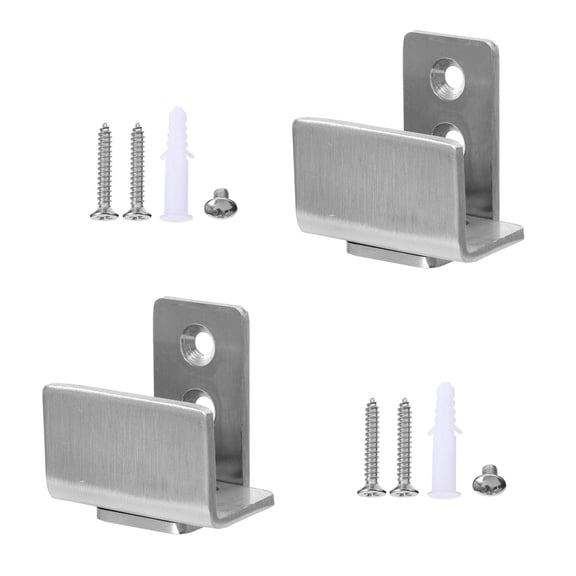 YSNOOWE 2Pcs Plated Silver Metal Floor Guide Adjustable Bottom Roller Quiet Stable Door Track