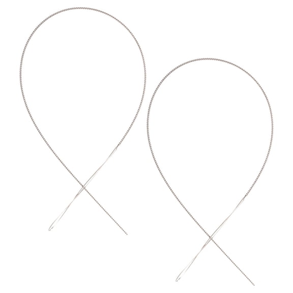 YSNOOWE 2Pcs Big Eye Beading Needles Silver Iron for Jewelry Making Diy Enthusiasts