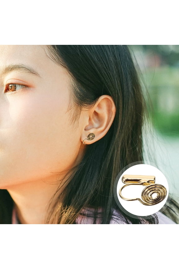 2Pcs Earring Converters for Non-Pierced Ears Golden Color Copper Material for DIY Jewelry Making