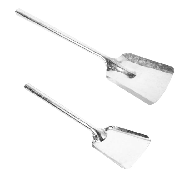 YSNOOWE 2Pcs Fireplace Shovel for Ash Removal Tool Round Head Thick Cast Iron Chimney Sweep Indoor Use