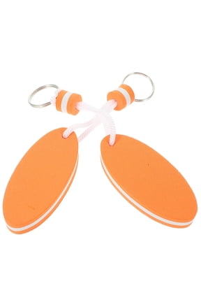 2-Pack Orange EVA Floating Keychains Shape for Boating, Water Sports, Kayaking, and Swimming 7x6x2cm