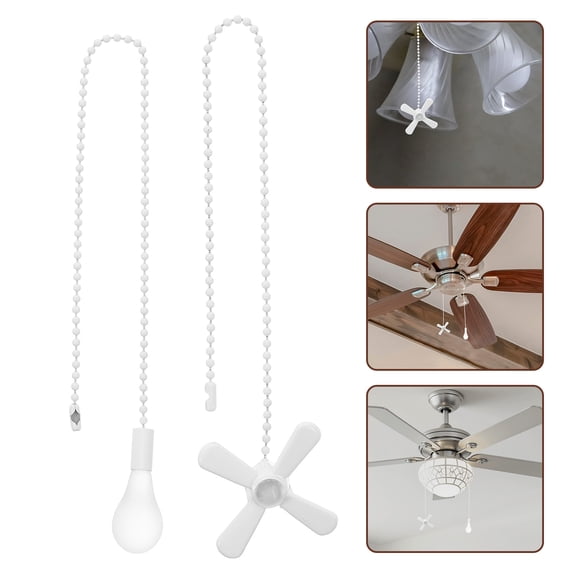 YSNOOWE 2pcs Vintage Metal Ceiling Fan Pull Chain Extension for Lights