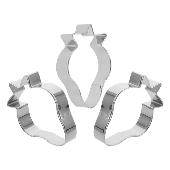 YSNOOWE 3 Pcs Strawberry Shape Cookie Cutter Stainless Steel Biscuit Moulds for Home Baking
