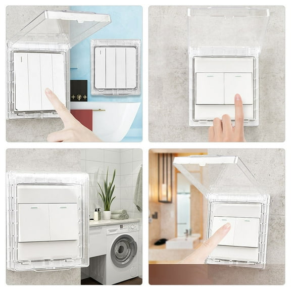 YSNOOWE 3Pcs Bathroom Socket With Waterproof Cover For Switches And Sockets