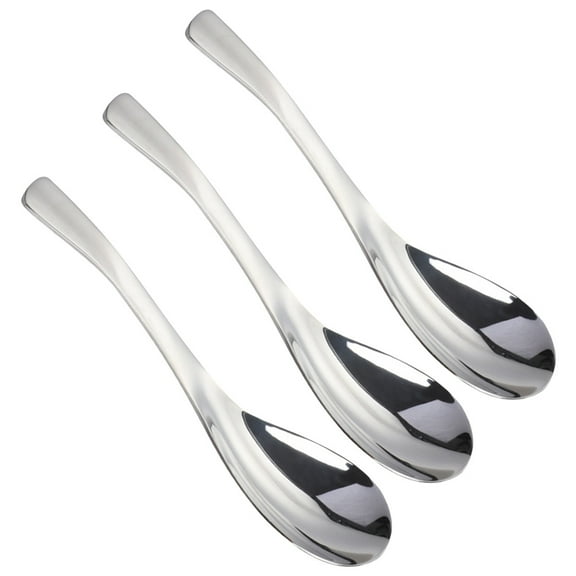 YSNOOWE 3Pcs Serving Spoons Stainless Steel for Students Silver 11.8In