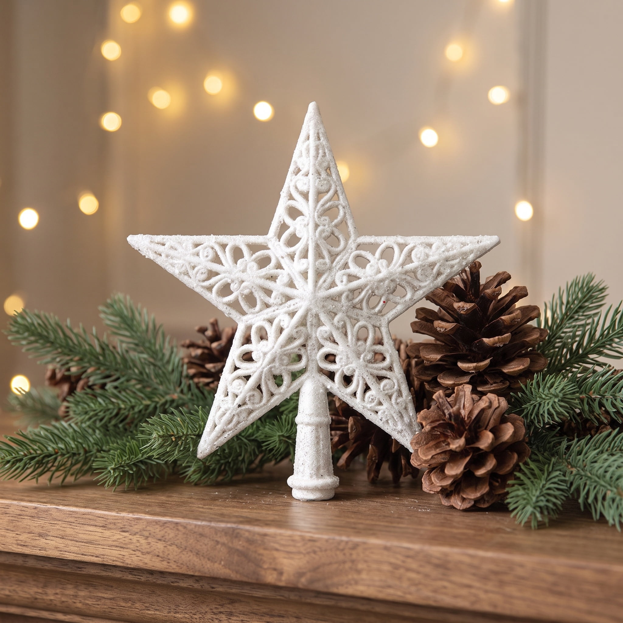 Whitle Pvc Boots YSNOOWE 3pcs Vintage Hollow Five Pointed Star Christmas Tree Topper ...