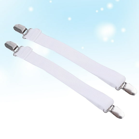 YSNOOWE 4Pcs Bed Sheet Straps Sheet Fasteners White Nylon Metal Bed Sheet Holding for Homeowners