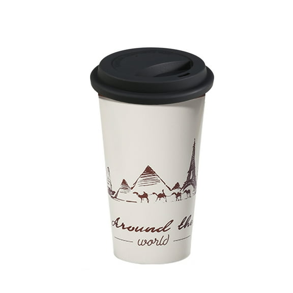 YSNOOWE 4Pcs Square Black Silicone Cup Lid Dustproof Spill Proof with Drinking Hole for Coffee Mugs Travel