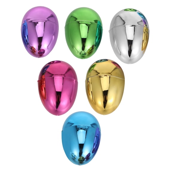 YSNOOWE 6Pcs Metallic Plastic Easter Eggs Fillable Assorted Color Hollow Reusable for Crafts and Holiday Decor
