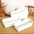 thumbnail image 1 of YSNOOWE 8Pcs Plastic Storage Bins for Office Desk White Rectangular Organizer 8.45X3.54X2.75in, 1 of 8