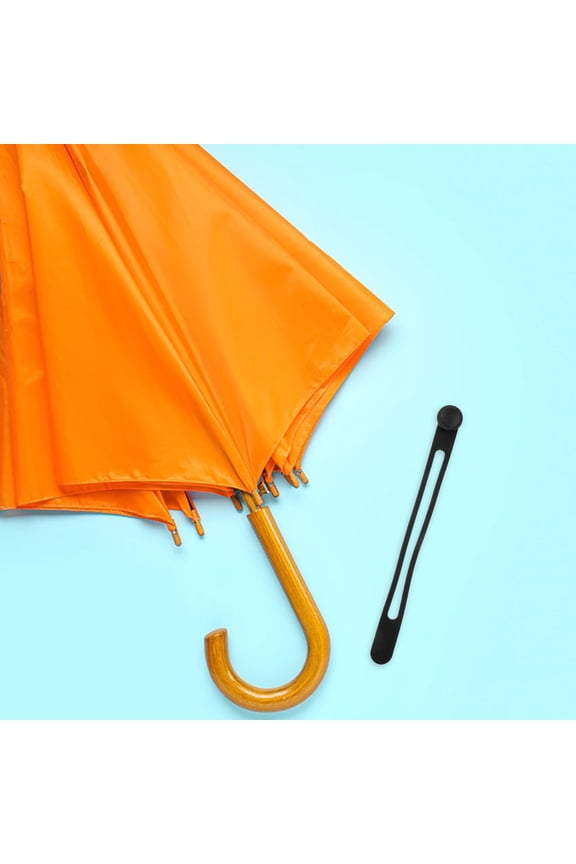 Black Silicone Umbrella Tie Strap for Cord Organization and Securement in Various Occasions 1Set