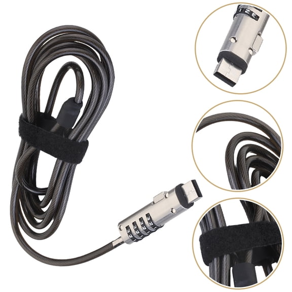 YSNOOWE USB Lock 4-Digit Resettable Security Cable for Laptops Anti-Theft