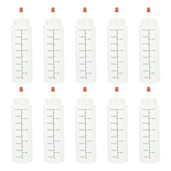 YSNOOWE Condiment Dispensing Bottles Pe 10Pcs 7.1X2In Practical Design For Household Users