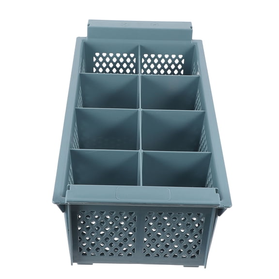 YSNOOWE Cutlery Storage Box for Kitchen in Grey with 8 Divided Sections and Modern Design