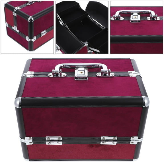 YSNOOWE Dark Red Toiletry Storage Container 1Pcs 9.82X7.07X6.68in for Travel