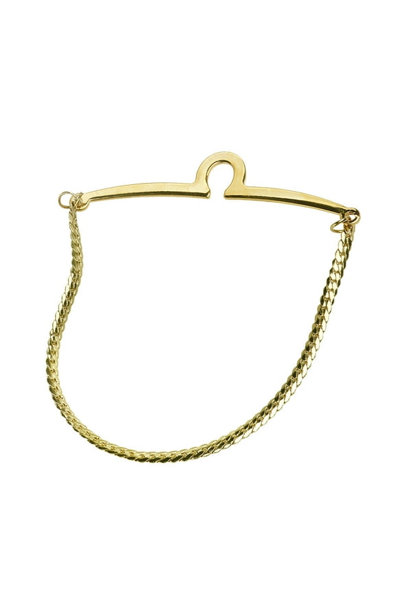 Golden Copper Tie Chain for Men with Twisted Braid to Fit Flat Necktie Accessory 1Pack