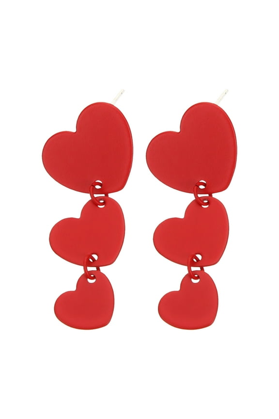 Heart Statement Earrings 1 Pair Red Alloy For Women Valentine present Party Clubs Festival
