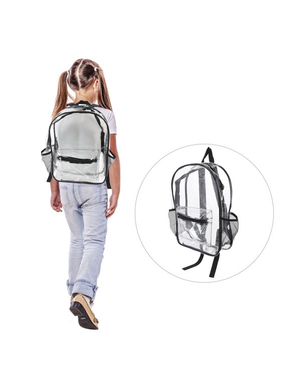 Durable PVC Jelly Backpack Black See-Through and Lightweight for All