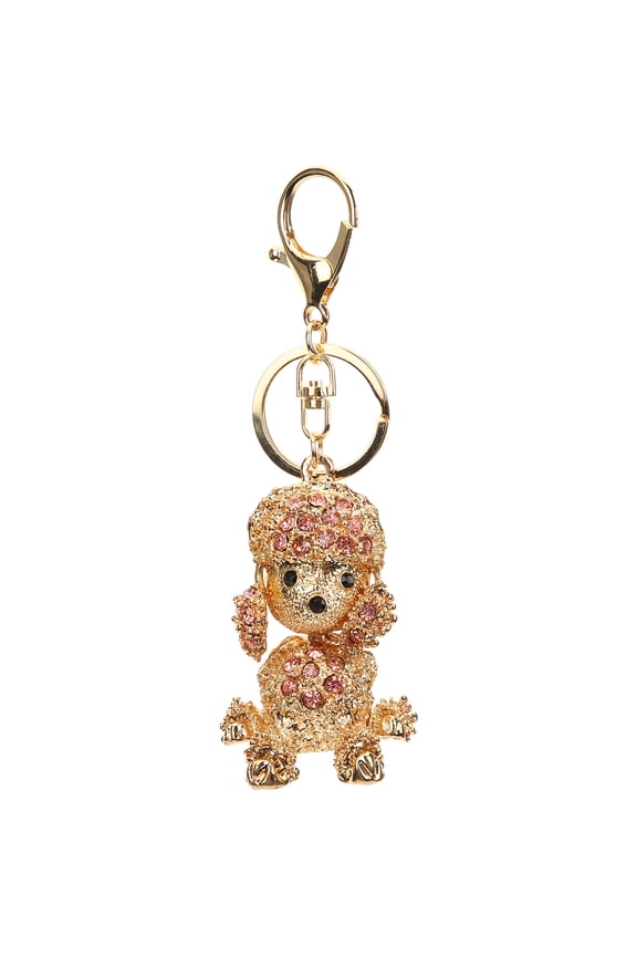 Keychain Brown Poodle Shape Key Holder 1Pcs 3.7X1.8In