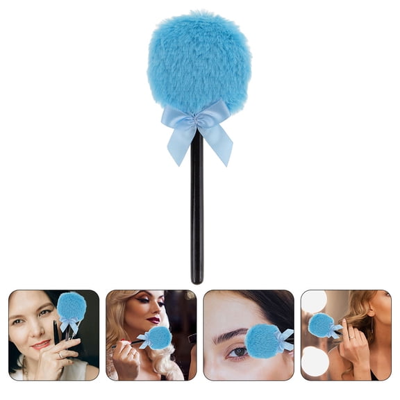 YSNOOWE Long Handle Blue Powder Puff with Strong Absorption for Loose Powder and Comfortable Feel