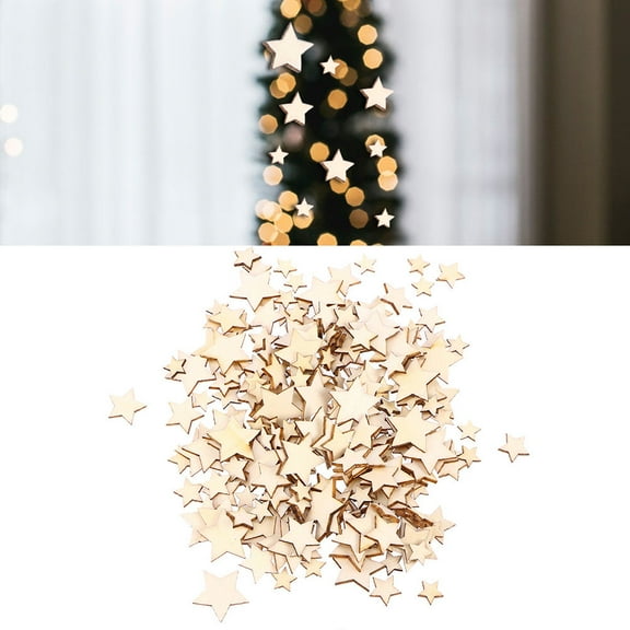 YSNOOWE Mixed Size Wooden Star Buttons Craft Decorations 100pcs Pack Perfect For Diy Projects